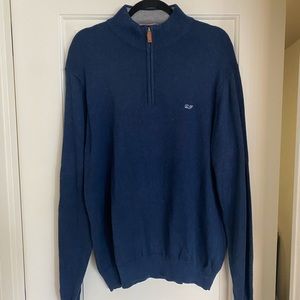 Navy blue vineyard vines quarter zip sweater